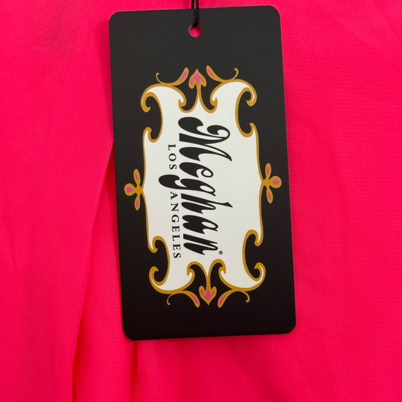 NEW MEGHAN Fabulous LOS ANGELES SUNSET MIDI DRESS - NEON PINK Size XXL NEW NWT - Picture 11 of 12